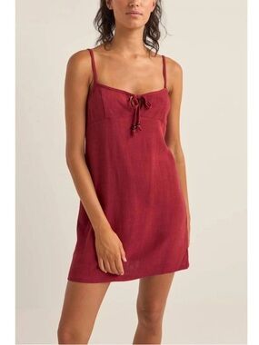 NEW RHYTHM. seacoast keyhole slip mini dress in sangria